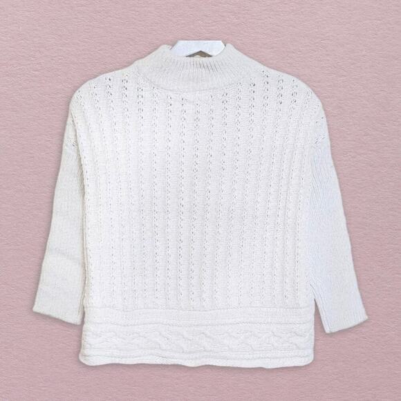 New LULURAIN Big Girl's Cotton Cable-Knit Sweater with PomPom Beanie Hat Set - Picture 4 of 6